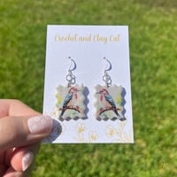 Image 4 of Watercolor Woodpecker Earrings