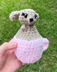 Image 5 of Crochet Plush Pup Cup Fidget Toy