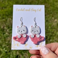 Image 6 of Cat in a Teacup Earrings