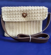 Image 10 of Handmade Crocheted Cream Shoulder Bag - Ready to ship