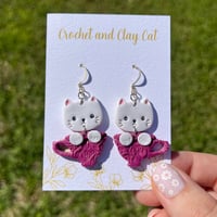 Image 7 of Cat in a Teacup Earrings