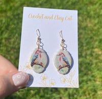Image 5 of Watercolor Woodpecker Earrings
