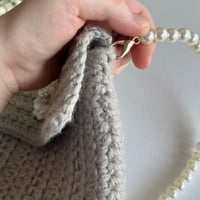 Image 9 of Gray Pearl Crocheted Shoulder Bag - Ready to ship