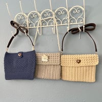 Image 10 of Gray Pearl Crocheted Shoulder Bag - Ready to ship