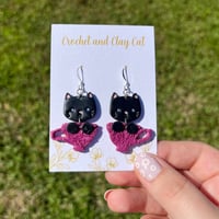 Image 9 of Cat in a Teacup Earrings