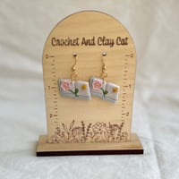 Image 9 of Whimsical Floral Book Dangly Earrings