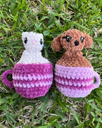 Image 7 of Crochet Plush Pup Cup Fidget Toy