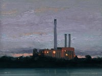  Rouge Reflections – Zug Island Nocturne | 2025 Original Detroit Oil Painting on Linen Panel