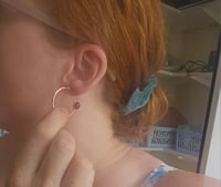 Image 8 of Copper Hoop Earrings - with Carnelian Gemstone 