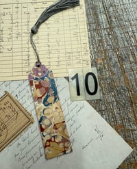 Image 12 of Small one-of-a-kind wooden hand marbled bookmark with tassel YOU CHOOSE