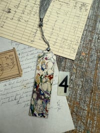 Image 6 of Small one-of-a-kind wooden hand marbled bookmark with tassel YOU CHOOSE