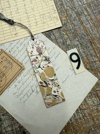 Image 11 of Small one-of-a-kind wooden hand marbled bookmark with tassel YOU CHOOSE