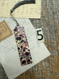 Image 7 of Small one-of-a-kind wooden hand marbled bookmark with tassel YOU CHOOSE
