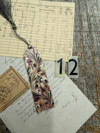 Image 14 of Small one-of-a-kind wooden hand marbled bookmark with tassel YOU CHOOSE