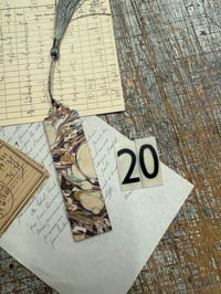 Image 22 of Small one-of-a-kind wooden hand marbled bookmark with tassel YOU CHOOSE