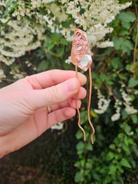 Image 2 of Copper Swirl Hair Pin - with Prehnite Gemstone 