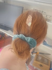 Image 1 of Copper Swirl Hair Pin - with Prehnite Gemstone 