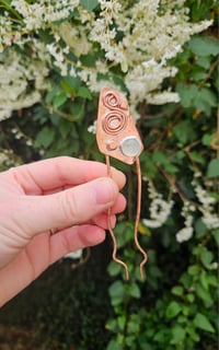 Image 3 of Copper Swirl Hair Pin - with Prehnite Gemstone 