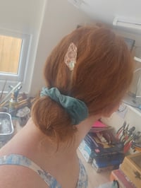 Image 6 of Copper Swirl Hair Pin - with Prehnite Gemstone 