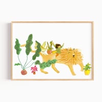 Image 1 of Girl, Lion and friends A4