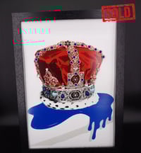 Image 1 of SOLD Prestige A3 Sapphire Rosettes and Turqiouse hearts Crown in 3D box frame