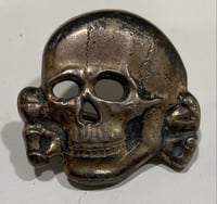 Image 1 of WW2 (Nazi Germany) SS Visor Cap Skull - RZM 499/41 (Zimmermann)