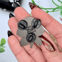 Image 5 of Black Rose Enamel Pin with Skulls | Dark Aesthetic Pin