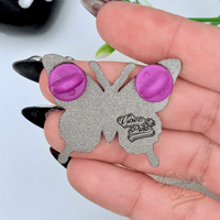 Image 2 of Celestial Butterfly Enamel Pin – Midnight Galaxy Glitter 
