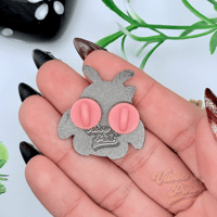 Image 2 of Kawaii Mothman Enamel Pin – Glitter Eyes & Heart | Cute Goth Cryptid Pin