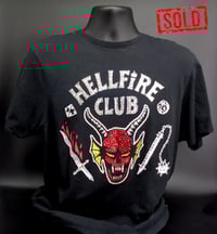 Image 1 of SOLD Vintage Hell Fire Club rhinestone T Shirt