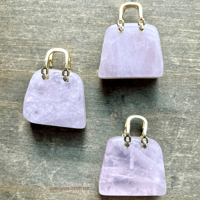 Image 3 of Crystal Purse Carving, Crystal Handbag Pendant, Hand-Carved Gemstone Figurine, Gemstone Purse 