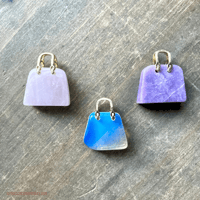 Image 1 of Crystal Purse Carving, Crystal Handbag Pendant, Hand-Carved Gemstone Figurine, Gemstone Purse 