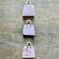 Image 8 of Crystal Purse Carving, Crystal Handbag Pendant, Hand-Carved Gemstone Figurine, Gemstone Purse 