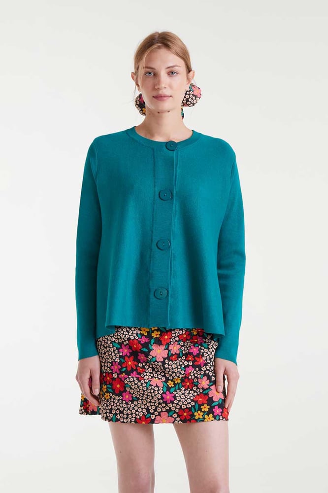 Image of Chaqueta de punto corte evasé .Compañía Fantastica.