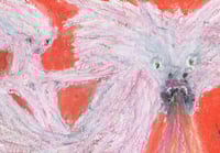 Image 2 of Copy of ORIGINAL: Elf riding fire-breathing dragon (on orange) 