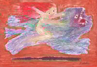 Image 1 of ORIGINAL: Elf riding a beast (terracotta) 