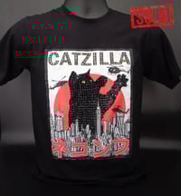 Image 1 of Child size Catzilla T shirt 2, custom rhinestone cat (size XS) (available on commission)