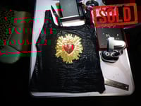 Image 1 of SOLD Black faux crocodile vest, sequin heart