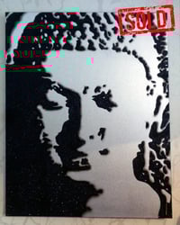 Image 1 of SOLD Silver Buddha on canvas