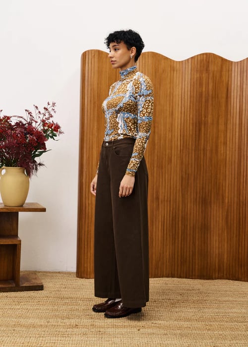 Image of 2-Pantalón marrón REGLISSE