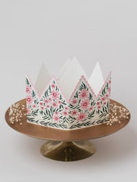 Image 2 of BOTANICAL PARTY HAT CROWN CARD PINK COSMOS