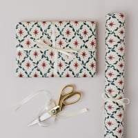 Image 1 of CHRISTMAS DIAMOND STAR BOTANICAL LUXURY GIFT WRAP PAPERS