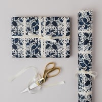 Image 1 of BLUE BOTANICAL LUXURY GIFT WRAP PAPERS