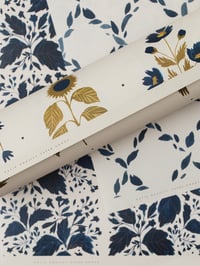 Image 3 of FOUR FLORAL BLUE BOTANICAL LUXURY GIFT WRAP PAPERS
