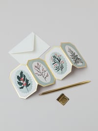 Image 1 of CONCERTINA BOTANICAL CHRISTMAS DIE CUT MINI CARD 
