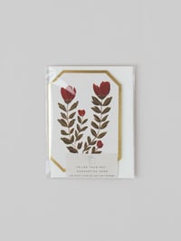 Image 2 of CONCERTINA BOTANICAL RED FLOWER DIE CUT MINI CARD