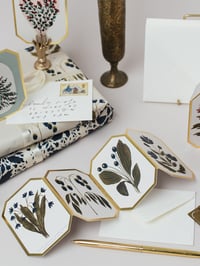 Image 3 of CONCERTINA BOTANICAL BLUE FLOWER DIE CUT MINI CARD