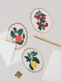 Image 2 of  CHERRIES BOTANICAL FRUIT SCALLOP DIE CUT CARD