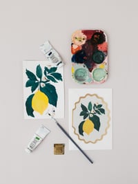 Image 2 of LEMON BOTANICAL FRUIT SCALLOP DIE CUT CARD