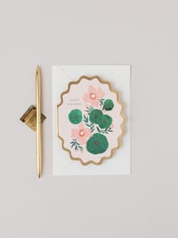 Image 1 of HAPPY BIRTHDAY BOTANICAL SCALLOP DIE CUT CARD
